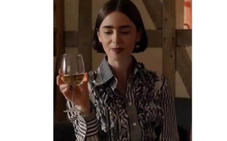 Emily In Paris S05 Emily Cooper Striped Ruffle Shirt