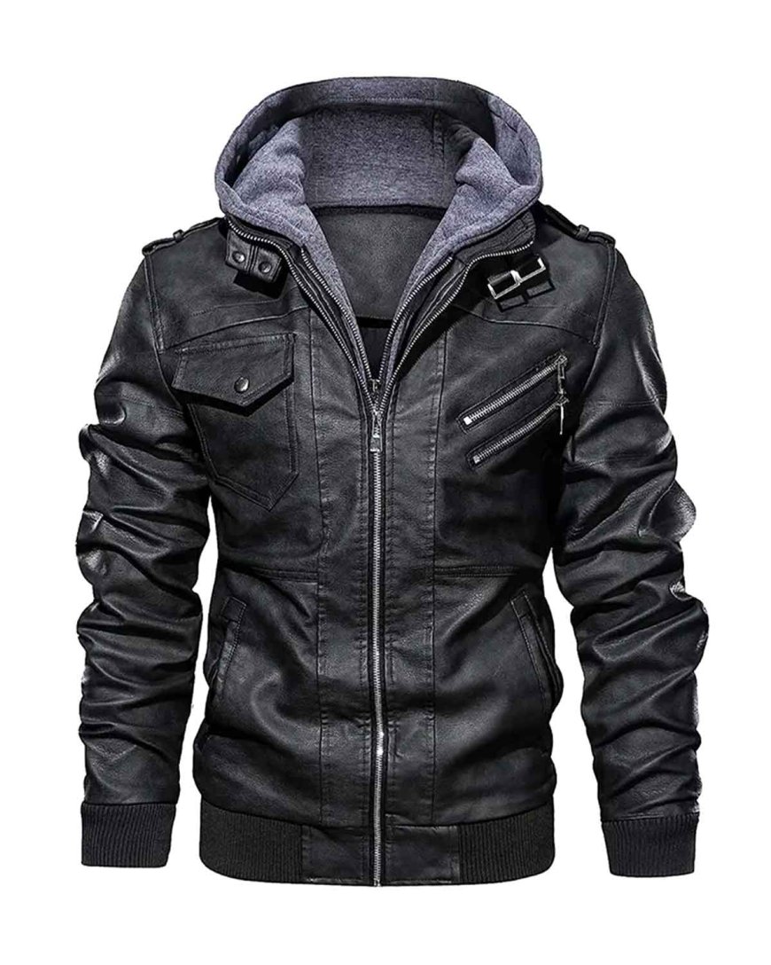 Elite Leather Jackets: Bomber & Hooded Styles for Men